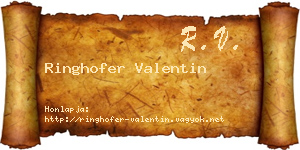 Ringhofer Valentin névjegykártya